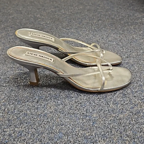 💙 women's shoes Steve Madden heels silver 7.5 - Picture 4 of 5